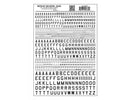 Woodland Scenics WOO739 Dry Transfer Alphabet & Numbers - 45-Degree USA Gothic (Military Style) -- Black, All Scales