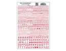 Woodland Scenics WOO741 Dry Transfer Alphabet & Numbers - 45-Degree USA Gothic (Military Style) -- Red, All Scales