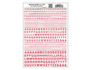 Woodland Scenics WOO723 Dry Transfer Alphabet & Numbers - Railroad Gothic -- Red, All Scales