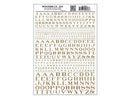 Woodland Scenics WOO703 Dry Transfer Alphabet - Railroad Roman - 1/16, 3/32, 1/8, 3/16, 1/4 & 5/16" -- Gold, All Scales