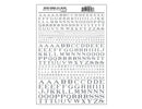 Woodland Scenics WOO706 Dry Transfer Alphabet - Railroad Roman - 1/16, 3/32, 1/8, 3/16, 1/4 & 5/16" -- Silver, All Scales