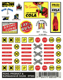 Woodland Scenics WOO555 Dry Transfer Signs -- Road, Product & Burma Shave, HO Scale