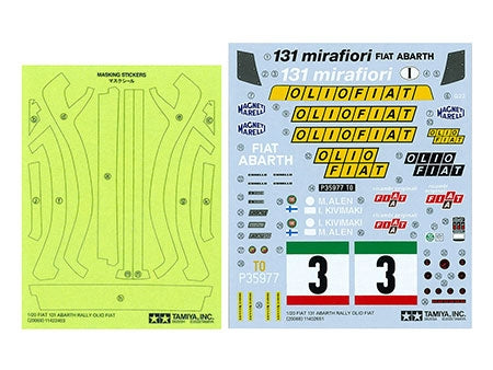 Tamiya 20069 131 ABARTH RALLY OLIO FIAT, 1:20 Scale