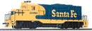 WalthersTrainline 931-103 EMD GP9M - Standard DC - Santa Fe (Warbonnet; blue, yellow), HO Scale