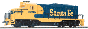 WalthersTrainline 931-103 EMD GP9M - Standard DC -- Santa Fe (Warbonnet; blue, yellow), HO Scale