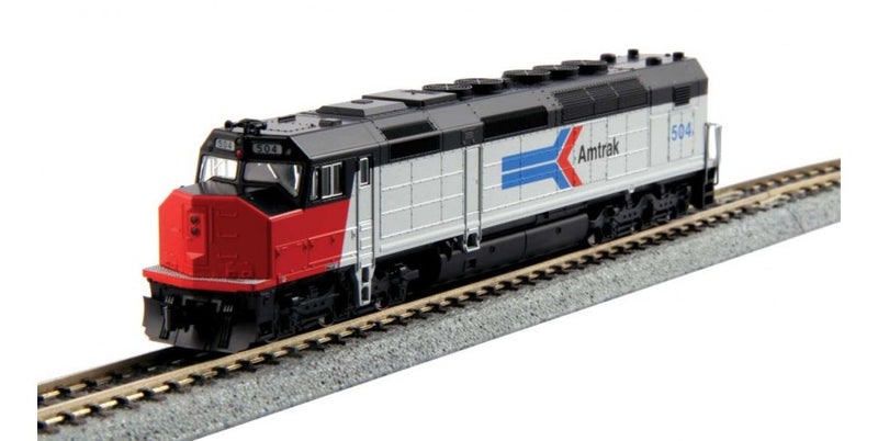 Kato KAT1769205DCC EMD SDP40F Type I - DCC -- Amtrak 501 (Phase I, Platinum Mist, black, red nose; large logo), N Scale
