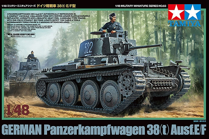 Tamiya 32583 GERMAN PANZER 38(T) AUSF.E/F, 1:48 Scale