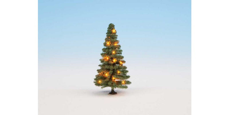 Noch Gmbh & Co 22121 Fir Tree with Working LED Christmas Lights -- 3-1/8" 8cm Tall, All Scales