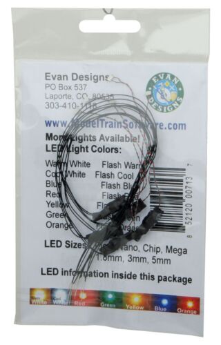 Evan Designs UC5F Flashing Chip LED -- Green w/8" 20.3cm Wire Leads - 7-19V AC or DC pkg(5)