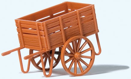 Flatbed Platform Hand Truck/Wagon - Assembled -- With Stake Sides, HO