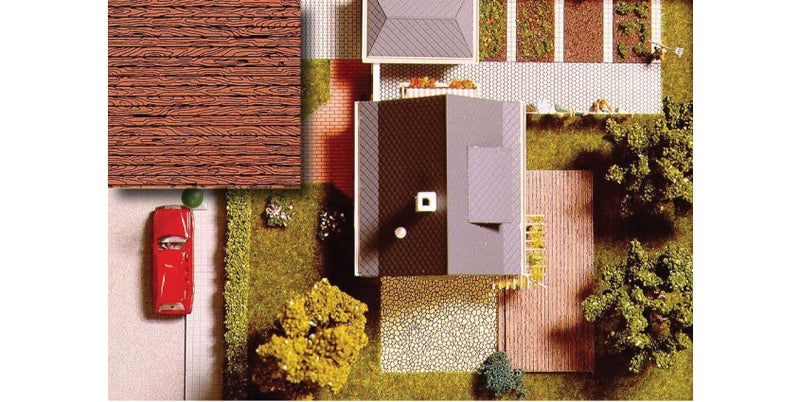 Busch Gmbh & Co Kg 7039 Flexible Wall Sheets (Plastic) -- Wood Planking, HO Scale