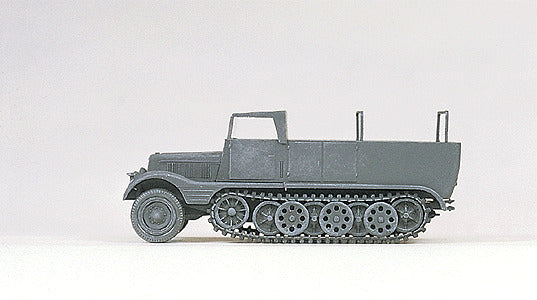 Preiser Kg 16561 Former German Army WWII SdKfz 11 Series Medium Half-Track (Plastic Kit) -- Open Version - Gray, HO Scale