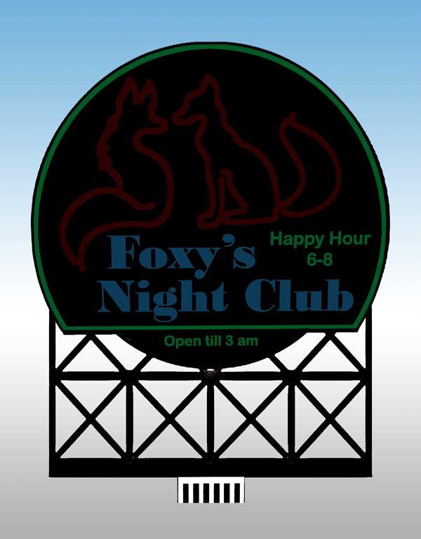 Miller Engineering Animation 882251, Foxy's Lg. Billboard, Suitable for O/HO scales