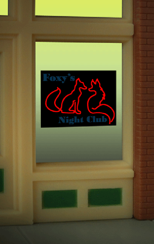 Miller 9010, Foxy's Window sign, Suitable for N/HO scales