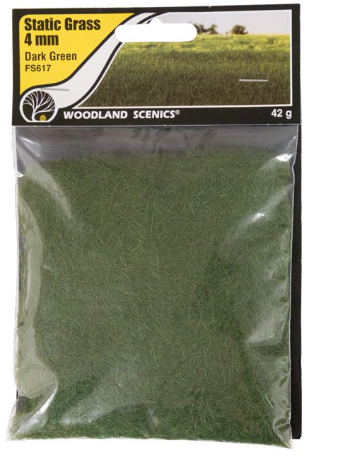 Woodland Scenics FS617 Static Grass Dark Green 4mm