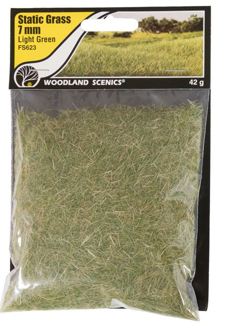 Woodland Scenics FS623 Static Grass Light Green 7mm