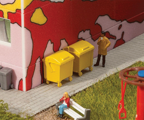 Faller Gmbh 180913 Garbage Bins -- Yellow pkg(2), HO Scale