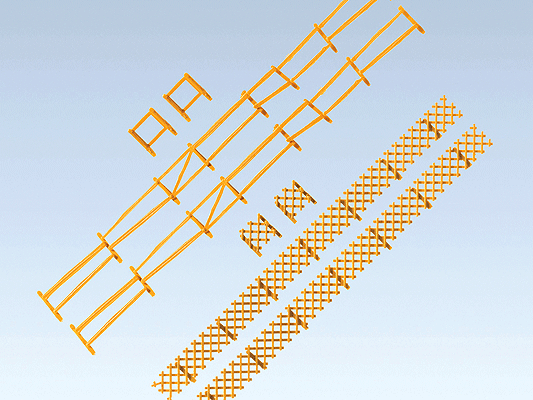 Faller Gmbh 180406 Garden & Field Fences -- 236cm Total Length pkg(4), HO Scale