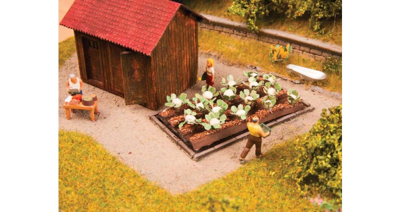 Noch Gmbh & Co 13216 Garden Plot - Assembled - Deco Minis -- 16 Cauliflower Plants, HO Scale