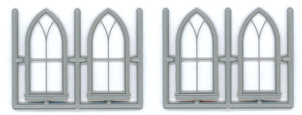 San Juan Details (formerly Grandt Line) 3757 Gothic Window pkg(4) -- 5-Light, O Scale