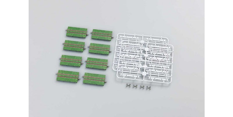 TomyTec Co LTD 17899 Green Grass-Embedded Street Track S70-WP(G) - Fine Track -- Includes Guardrails pkg(8), N Scale