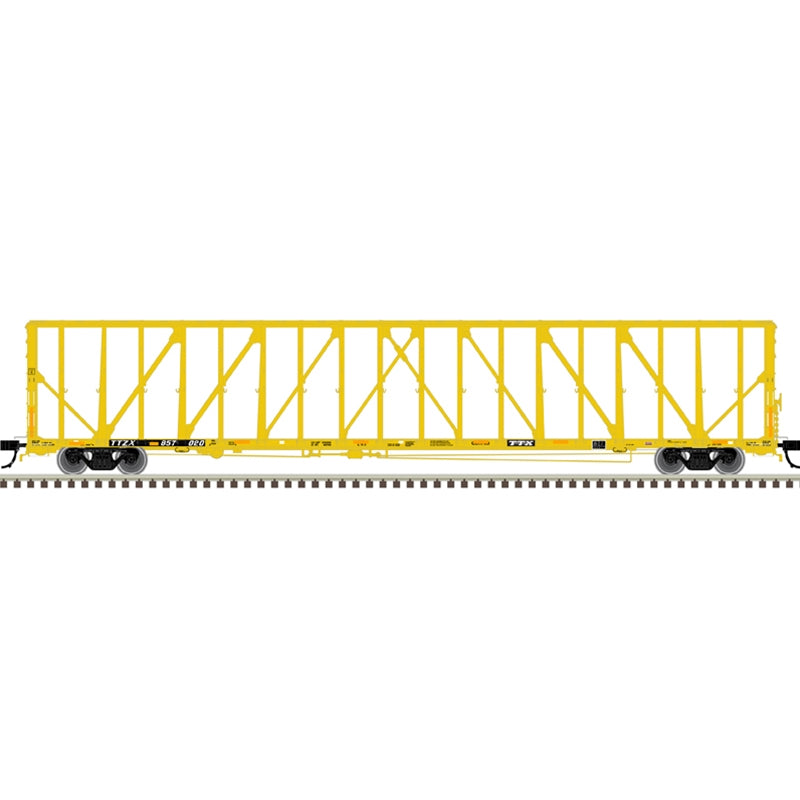 ATLAS 20006495 HO 73' CENTER PARTITION CAR TTX [W/YELLOW CONSPICUITY STRIPES]