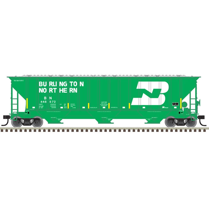 Atlas 20006632 HO Thrall 4750 Covered Hopper BNSF (ex-BN w/Conspic Stripes) 448408 (Green/White)