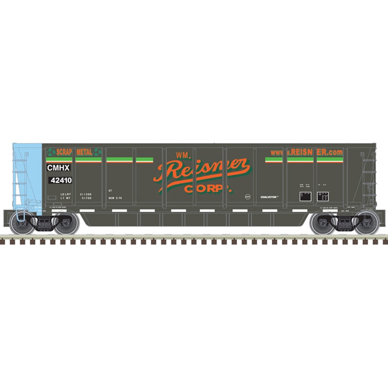 Atlas 20006680 HO COALVEYOR BATHTUB GONDOLA REISNER SCRAP METALS (CMHX) 42409 (BLACK/ORANGE/GREEN)