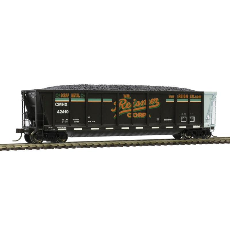 Atlas 20006680 HO COALVEYOR BATHTUB GONDOLA REISNER SCRAP METALS (CMHX) 42409 (BLACK/ORANGE/GREEN)
