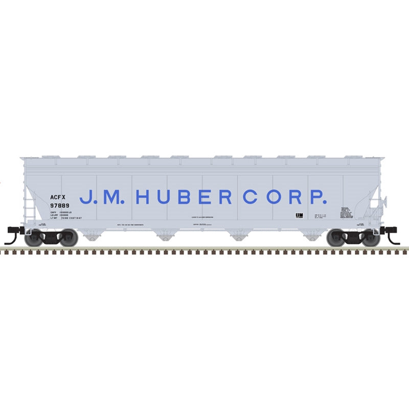 Atlas 20006741 HO ACF 5701 COVERED HOPPER J.M. HUBER CORP. (ACFX) 97889 (GRAY/BLUE)