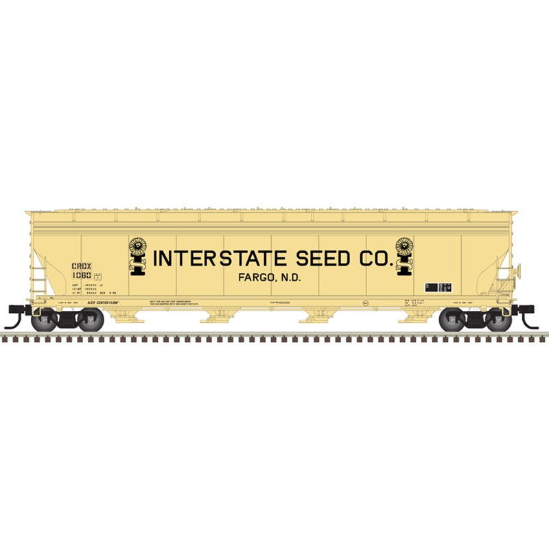 PREORDER Atlas 20006747 HO ACF 5701 GRAIN HOPPER INTERSTATE SEED CO. (CRDX) 1060 (YELLOW/BLACK)