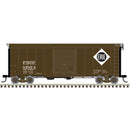 Atlas 20006819 HO 40' Postwar Box Car w/ 8' Door Erie 87187 (Brown/White/Black)