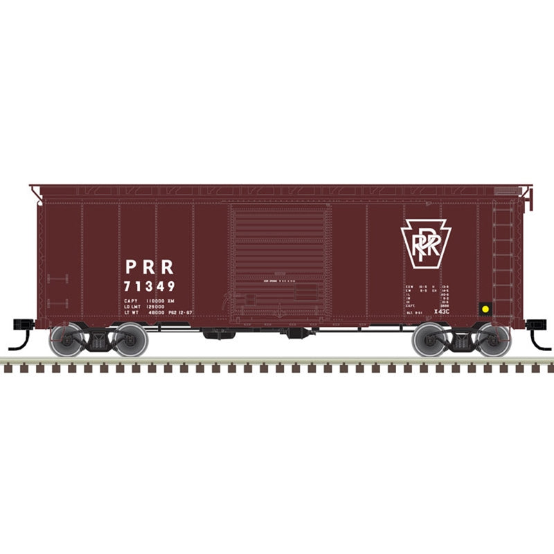 Atlas 20006827 HO 40' Postwar Box Car w/ 8' Door Pennsylvania 71239 (Red/White)