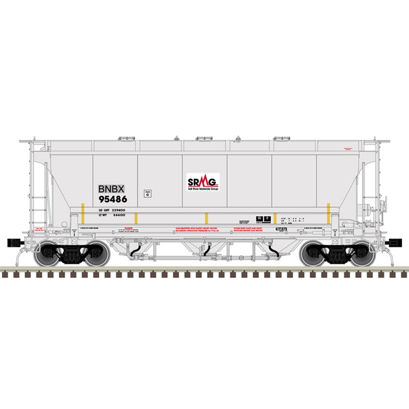 Atlas 20006835 HO Trinity 3230 Covered Hopper Greenbrier Management Services (BNBX) 95490 (Gray/Black/Red)