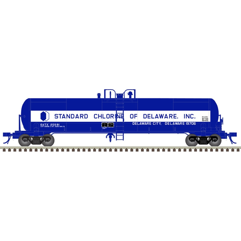 PREORDER Atlas 20006975 HO 20,700 GALLON TANK CAR STANDARD CHLORINE OF DELAWARE INC [GATX]