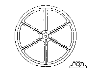 San Juan Details (formerly Grandt Line) 3511 Head-Frame Sheave w/Bearing -- 60" Diameter, O Scale