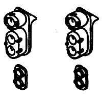 Details West 103 Headlight Sets - SP - Pyle Lights, Post-1958 Hood Units -- Double End pkg(8), HO Scale