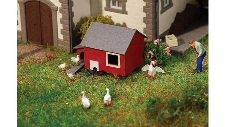 Faller Gmbh 180298 Hen House -- Laser-Cut Kit - 1-5/16 x 1-3/16 x 7/8"  3.4 x 3 x 2.3cm, HO Scale