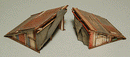 GCLaser 1268 Hobo Lean-To Set - Kit (Laser-Cut Wood) -- One Each: 1-1/4 x 1-3/8 x 13/16" & 1-1/16 x 1-1/8 x 11/16", HO Scale