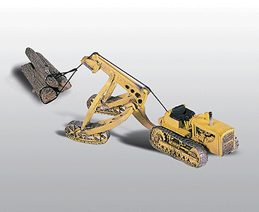 Woodland Scenics WOO246 Hyster Logging Cruiser Crawler Tractor w/Tracked Log Carrier - Kit -- Undecorated Metal, HO Scale
