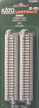 Unitrack Straight Track Section 4-7/8" 124mm - Pack of 4, N Scale