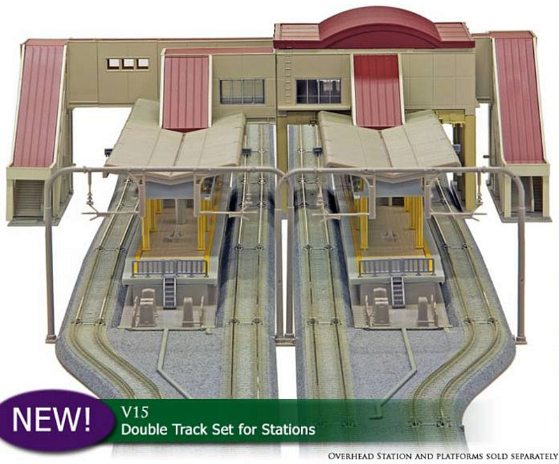 Overhead Transit Station Expansion Set, N Scale