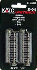 Kato USA 20040 62mm STRAIGHT TRACK 4pk, N Scale