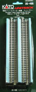 Kato Unitrack 20455 - 186mm (7 5/16") Double Track Plate Girder Bridge, Lt Blue,  N Scale