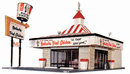 Life-Like Products 1394 Kentucky Fried Chicken(R) Drive-In - Kit - 8-3/8 x 4-1/4" 21.3 x 10.8cm, HO Scale
