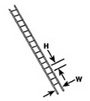 Plastruct 90422 KL-4 2pk LADDER HO SCALE