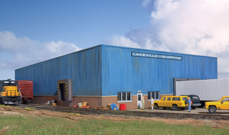 Walthers Cornerstone 933-2917 Lakeville Modern-Style Warehouse -- Kit - 12 x 19 x 4" 30.5 x 48.3 x 10.2cm, HO Scale