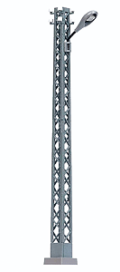 Busch Gmbh & Co Kg 4131 Lattice-Mast Industrial Lamp -- With Teardrop Light Housing (silver), HO Scale