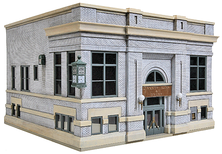 Walthers Cornerstone 933-3772 Liberty Bank & Trust -- Kit - 6-9/16 x 7-11/16 x 5"  24.3 x 19.5 x 12.7cm, HO Scale