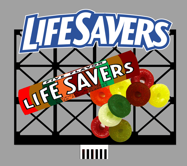 Miller Engineering Animation 880851, Lg. Lifesaver Billboard, HO and N Scale